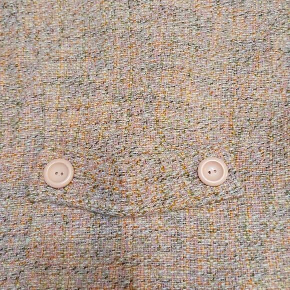 Gap Vtg Women Blazer Size 8P 3 Button Tweed Blush Pink Crop Acetate Lining - Picture 10 of 12